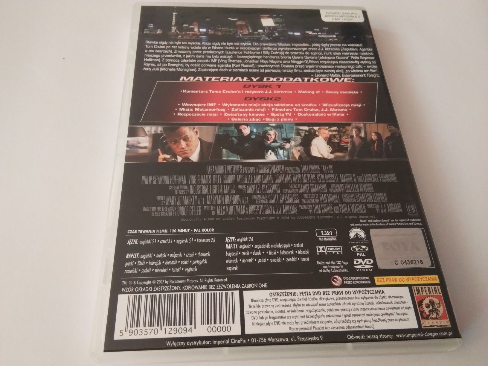Sprzedam film DVD Mission Impossible III.