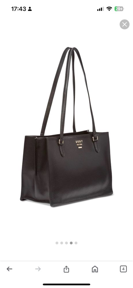 Czarna torebka shopper DKNY skóra