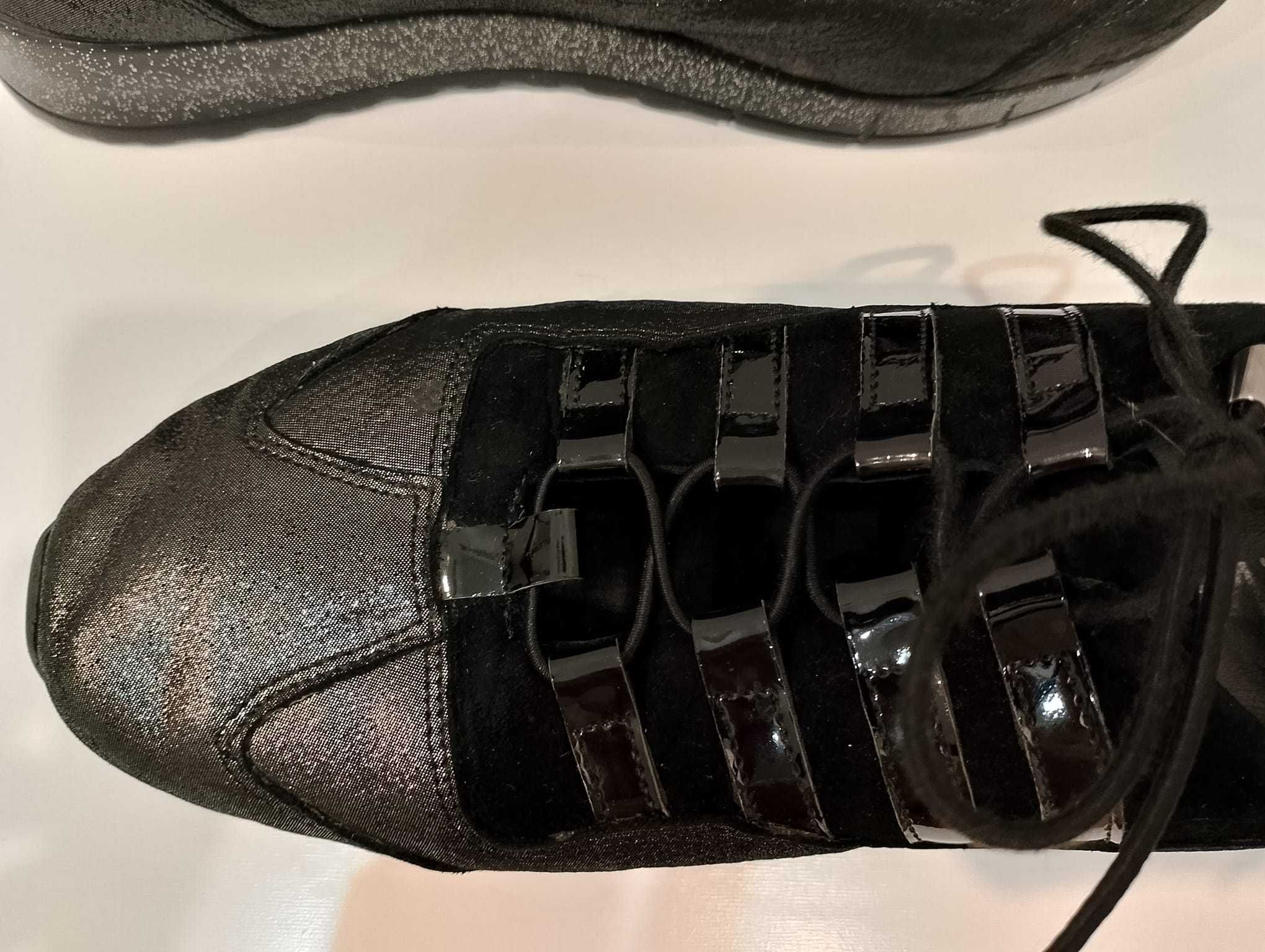 Skórzane czarne sneakersy Venezia, r. 39