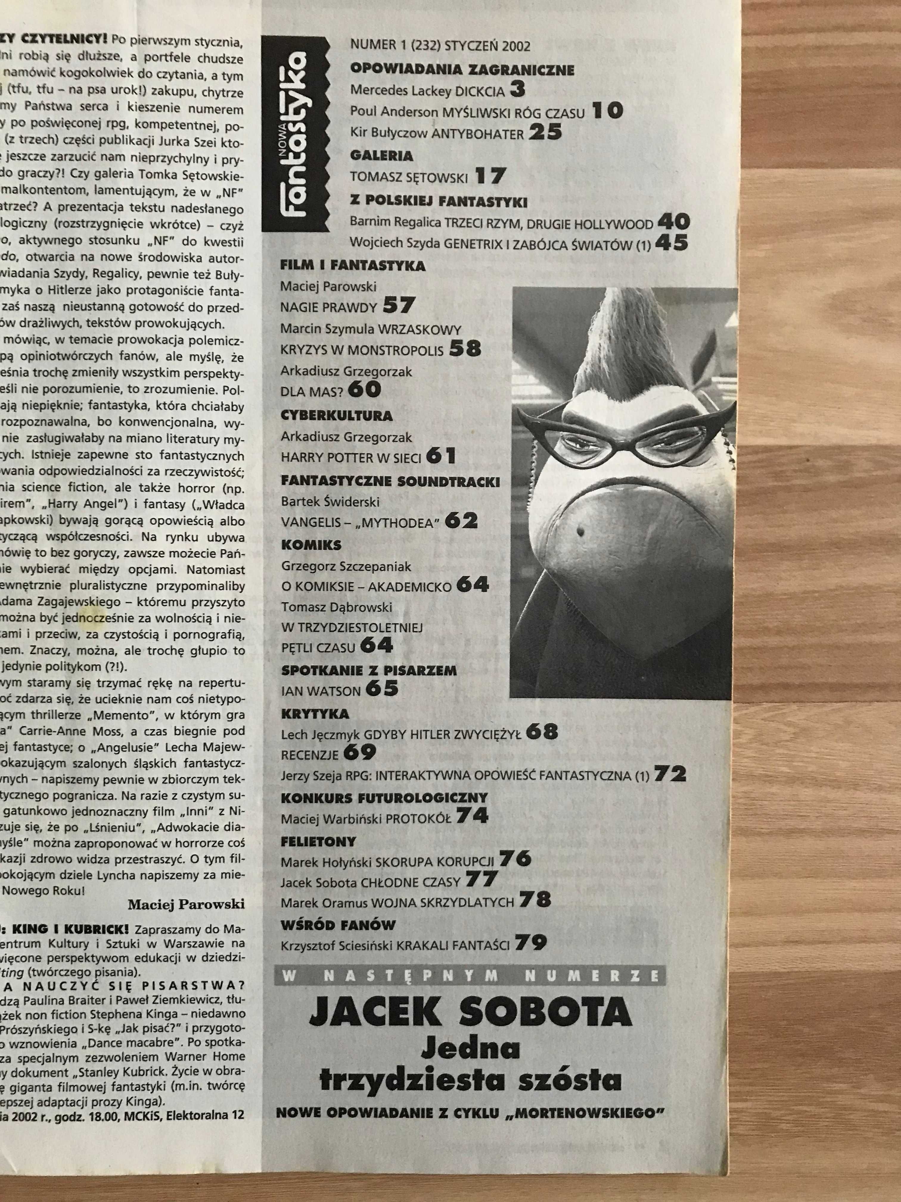 Nowa Fantastyka 1(232) 2002 Kir Bułyczow Potwory i spółka Harry Potter