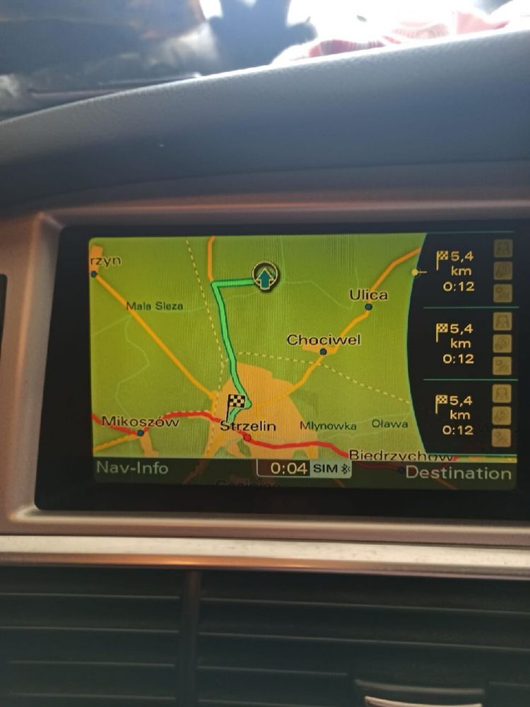 Aktualizacja Map Audi Polskie menu