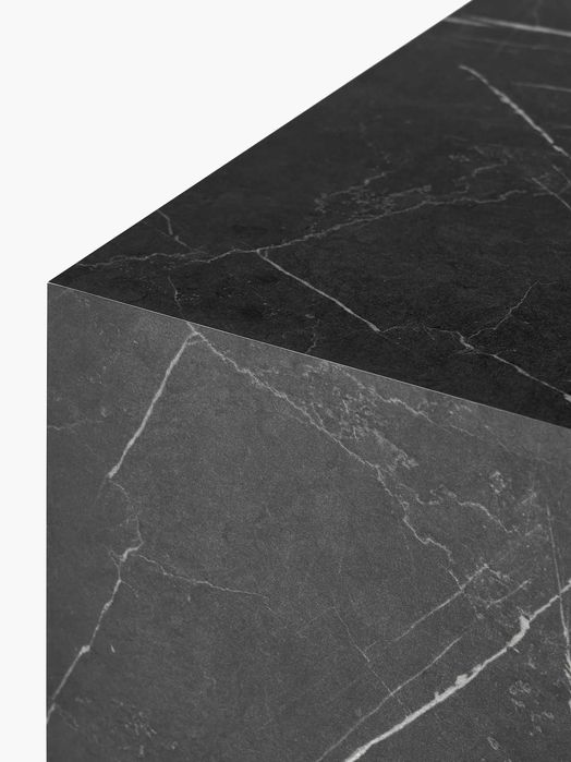 Stolik kawowy o wyglądzie trawertynu Lesley czarny 90x90 Westwing