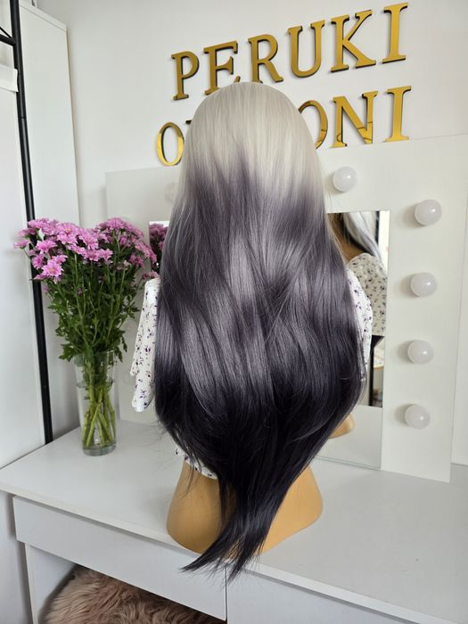 Peruka bież z ciemno szarym dołem