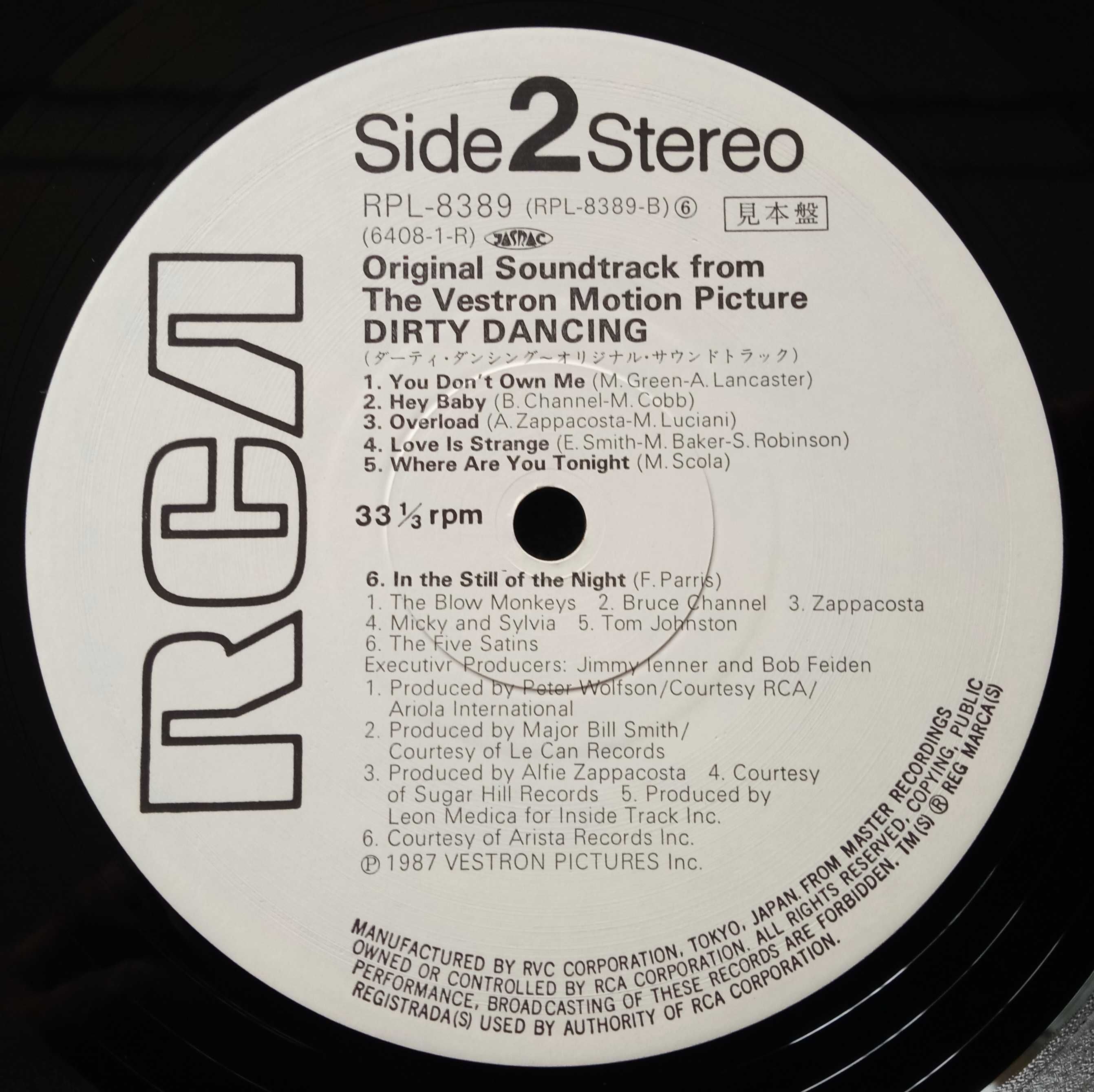 Dirty Dancing 1press 1987 Japan Obi PROMO!!! ultra rzadki winyl