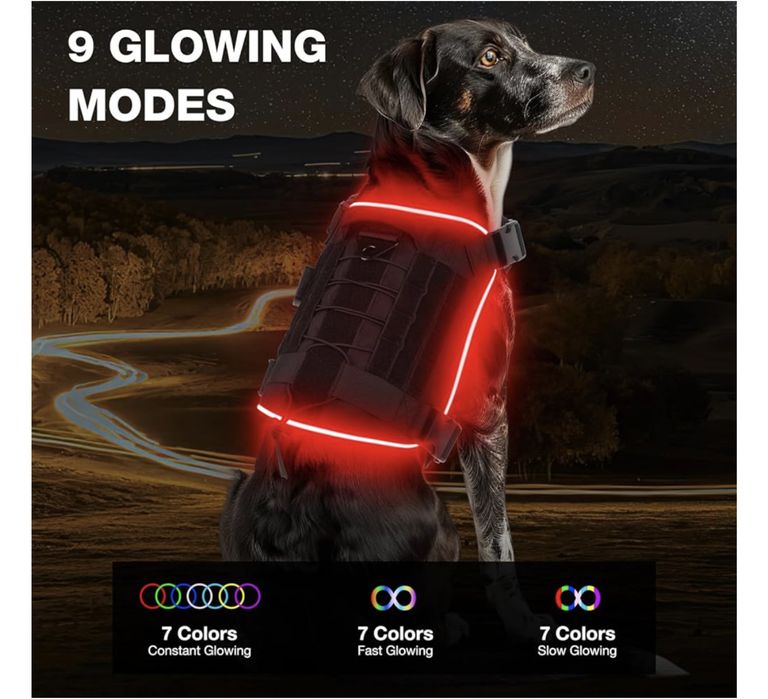 Szelki dla psa z podświetleniem akumulatorowe szelki dla psa LED