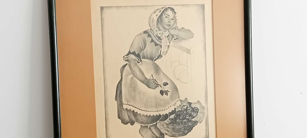 Quadro Jorge Barradas Litografia sobre papel 38 x 30 cm