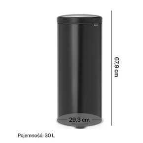 Brabantia NewIcon Śmietnik, Czarny Matowy - 30L