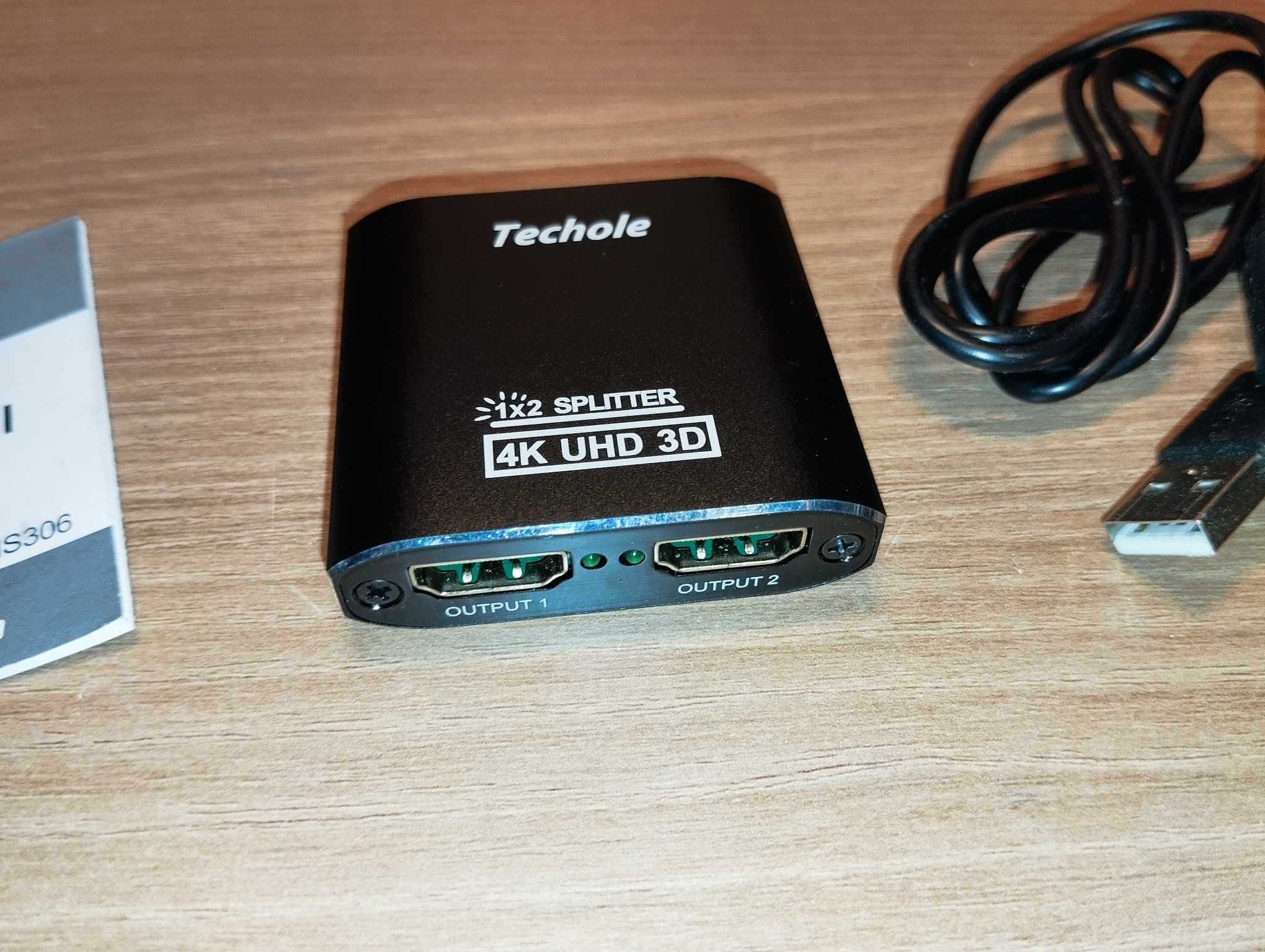 Switch Splitter - HDMI 1 in 2 - Techole HS306 1x2 Splitter 4K UHD 3D