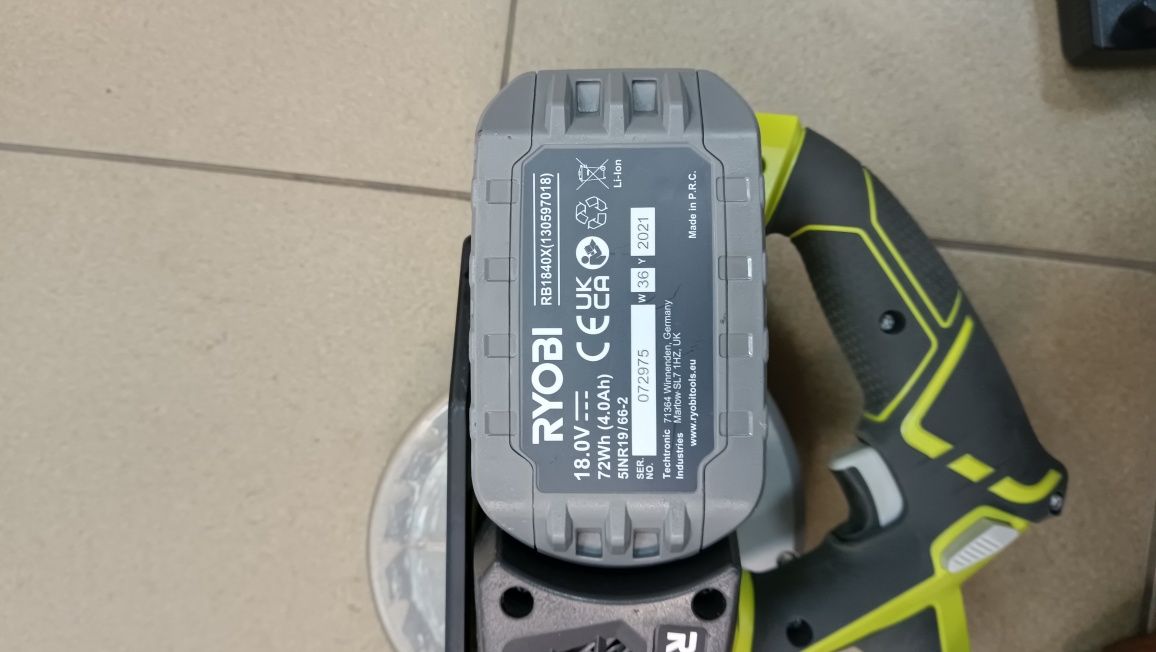 Пилка дискова акумуляторна Ryobi ONE+ RWSL1801M