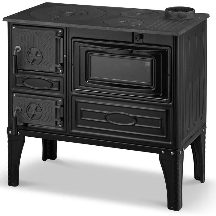 Piec Koza Kominek Kuchnia Emaliowana - 3 Fajerki - Płyta żeliwna