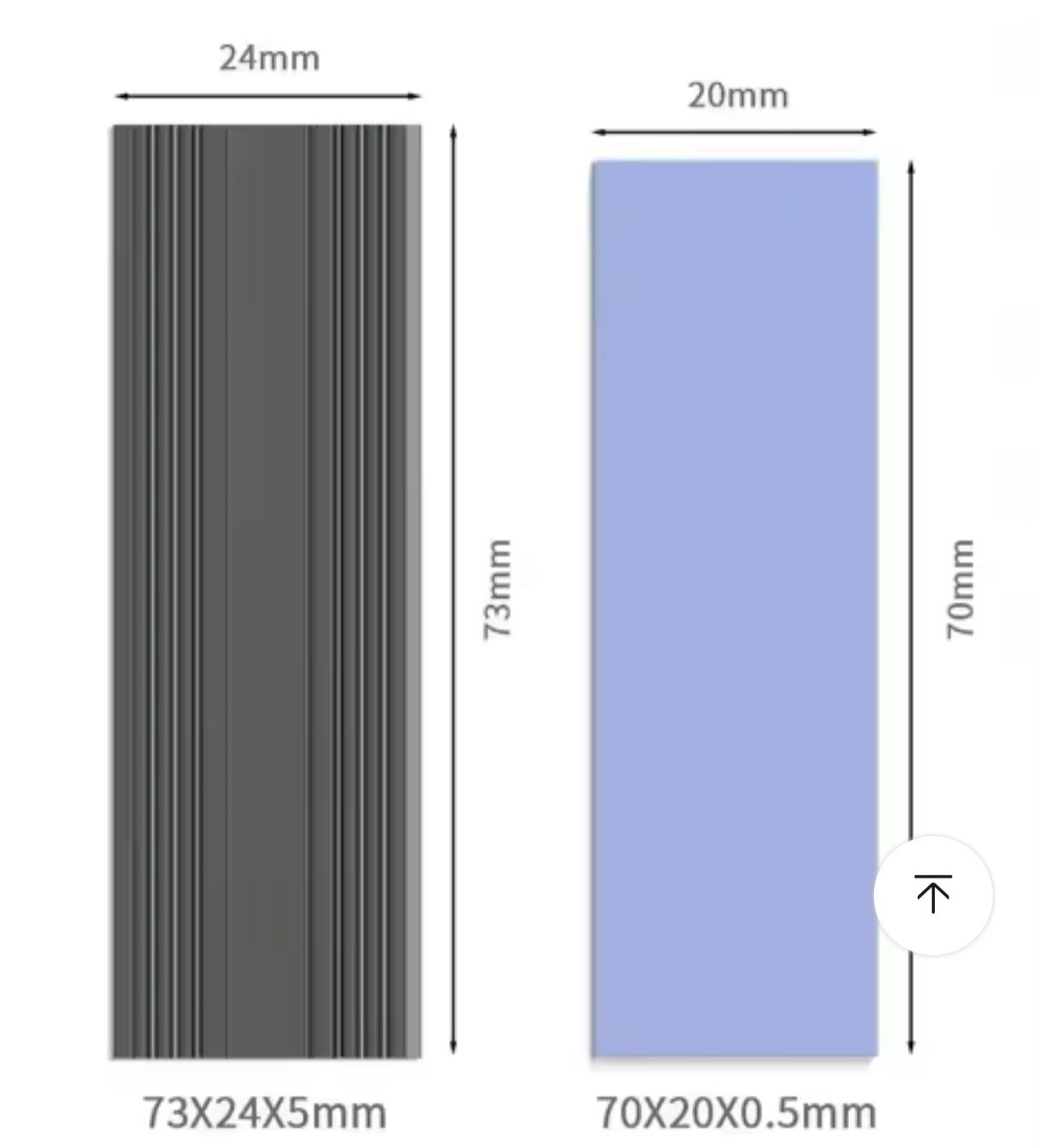 Radiator do dysku NVME M.2 73x24x5mm pasywny 2280 chłodzenie dysku