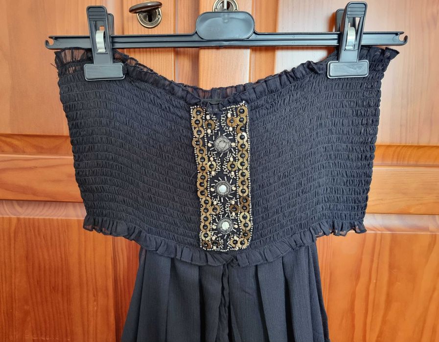 Primark Black Flowy Tunic with Sheer Panels, Size S – Never Worn64552862990721123