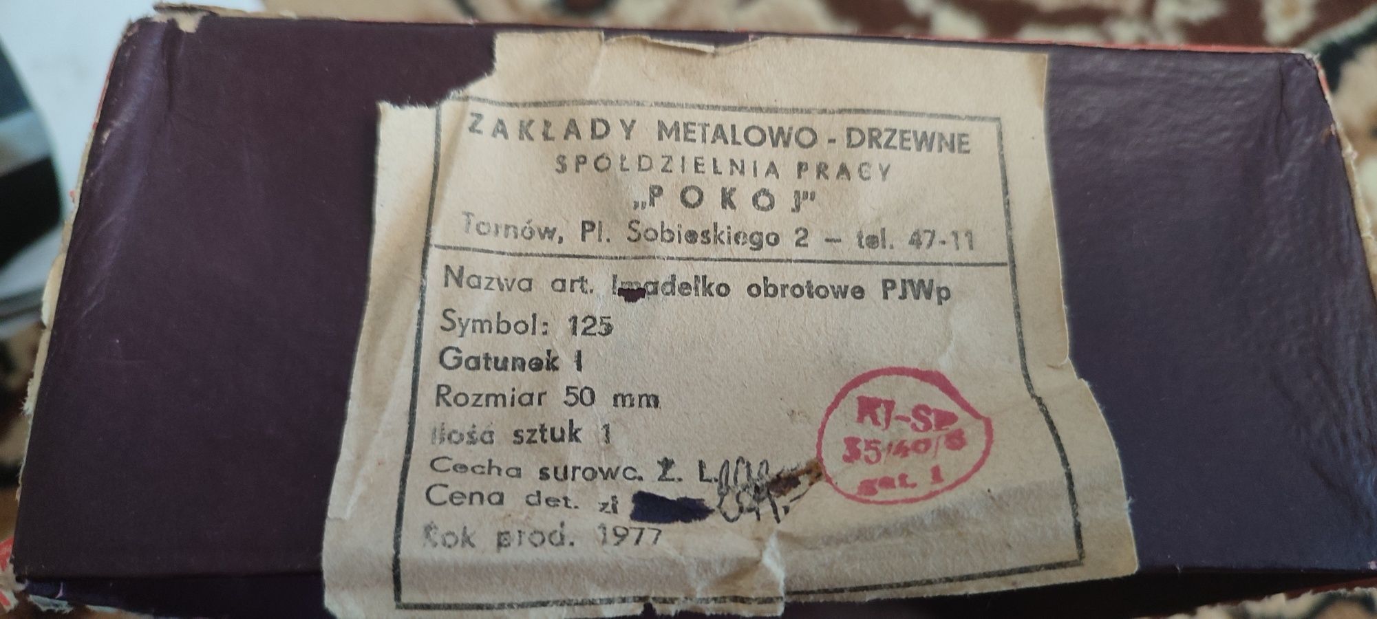 Nowe imadelko obrotowe pjwp 50 1977r prl pudelko imadlo polskie Poland