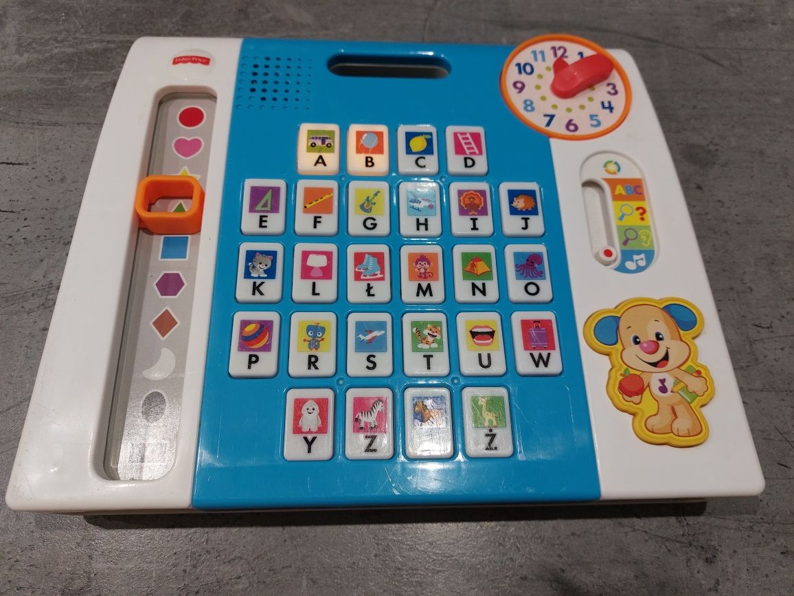 Fisher Price Edukacyjna tablica malucha zegar nauka liter wyrazów