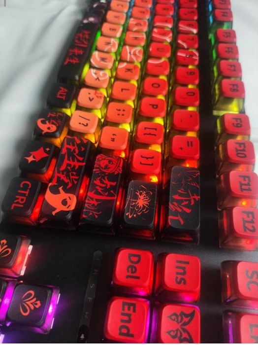 Genshin impact hu tao напівпрозорі кеусар кейкапи genshin impact 125шт