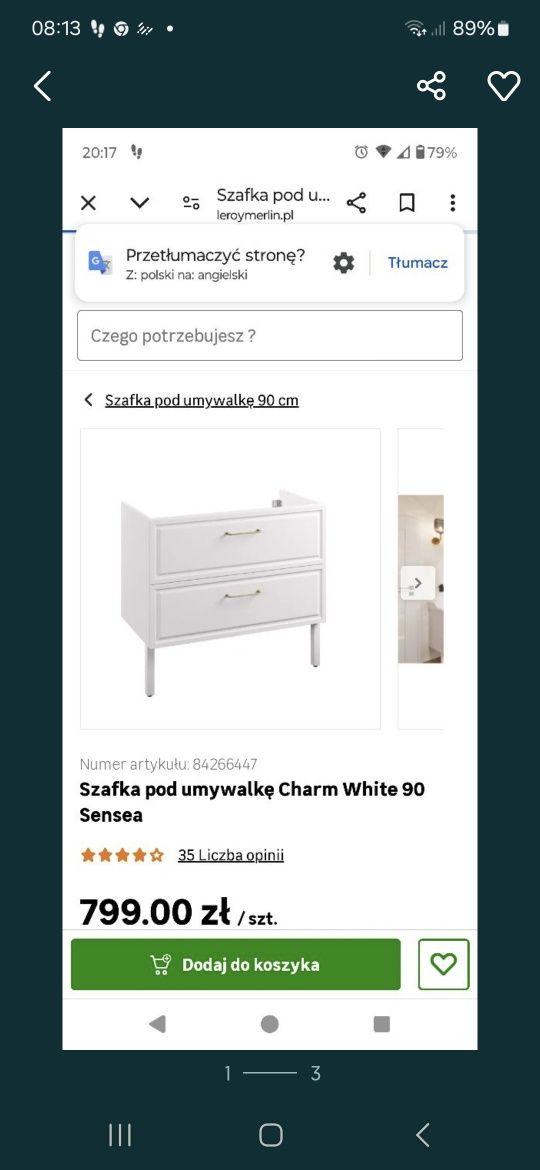 Szafka pod umywalkę