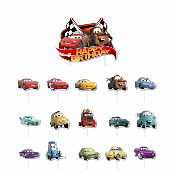 Oro Party Zestaw balonowych dekoracji urodzinowych Auta Cars Zygzak