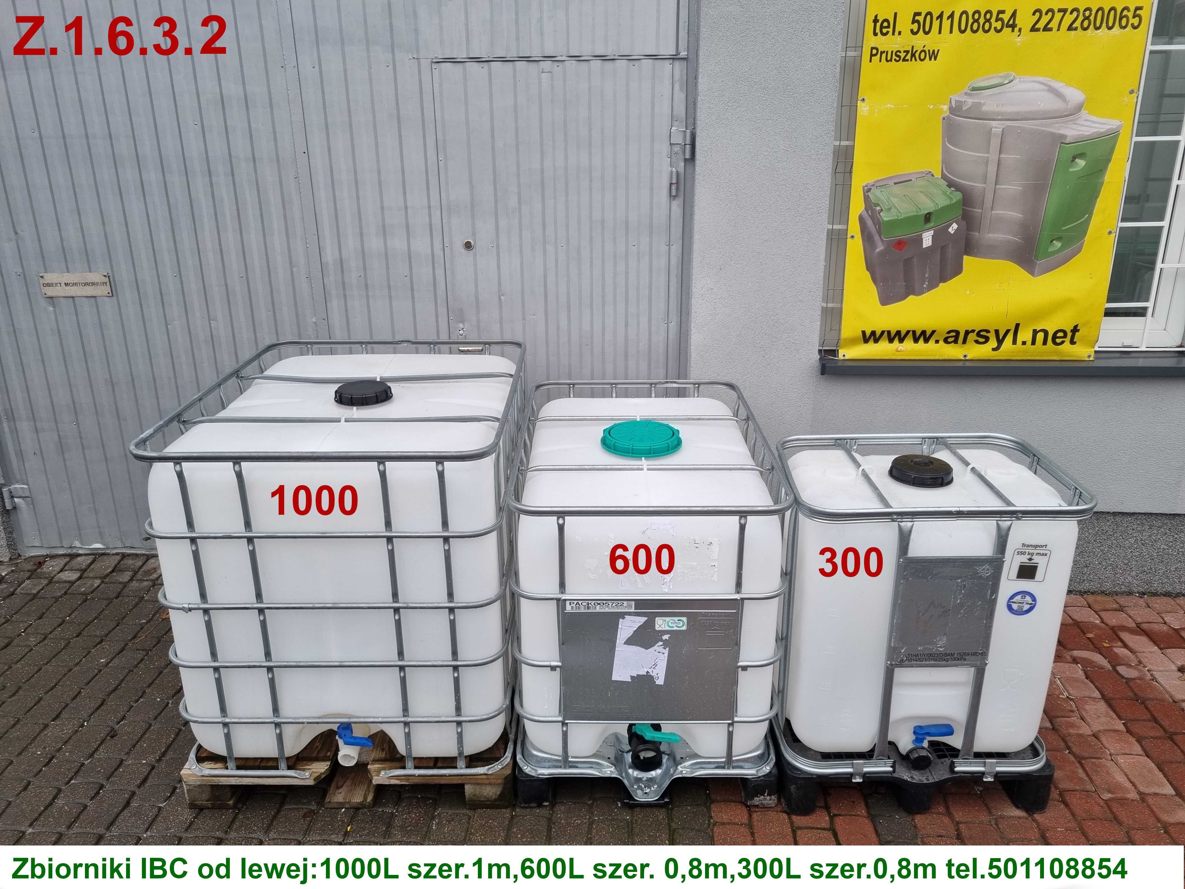 Mauzer 1000 L Zbiornik 1000 L Pojemnik 1000 L Mauzer 600 L, IBC 300 L