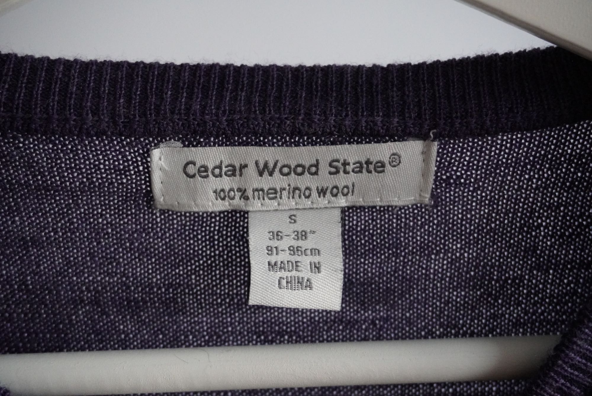 Sweter cedarwood fiolet 100% merino S