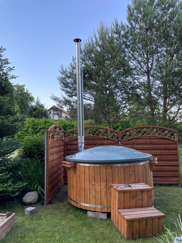 Domek Całoroczny Kaszuby balia jacuzzi weekend wakacje nad jeziorem