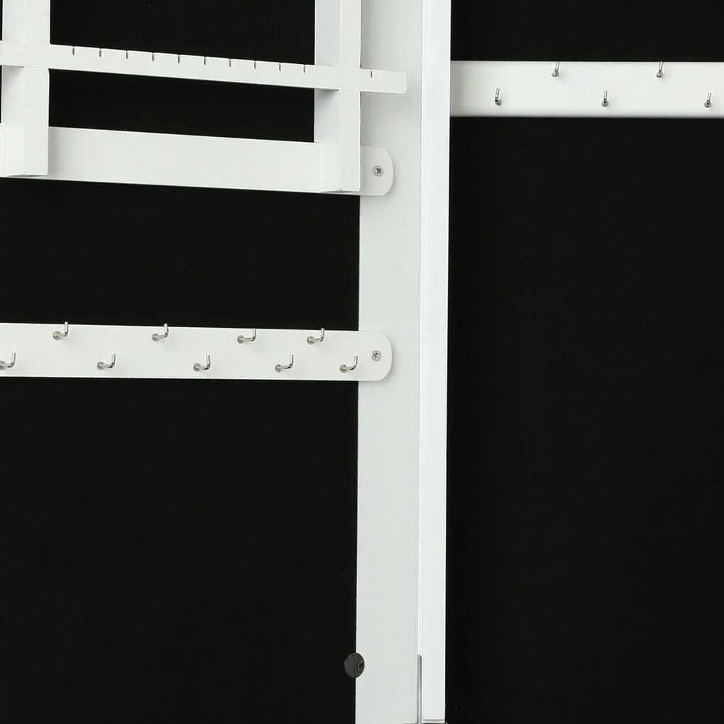 Espelho De Chão Com Móvel De Bijuteria Branco 145cm