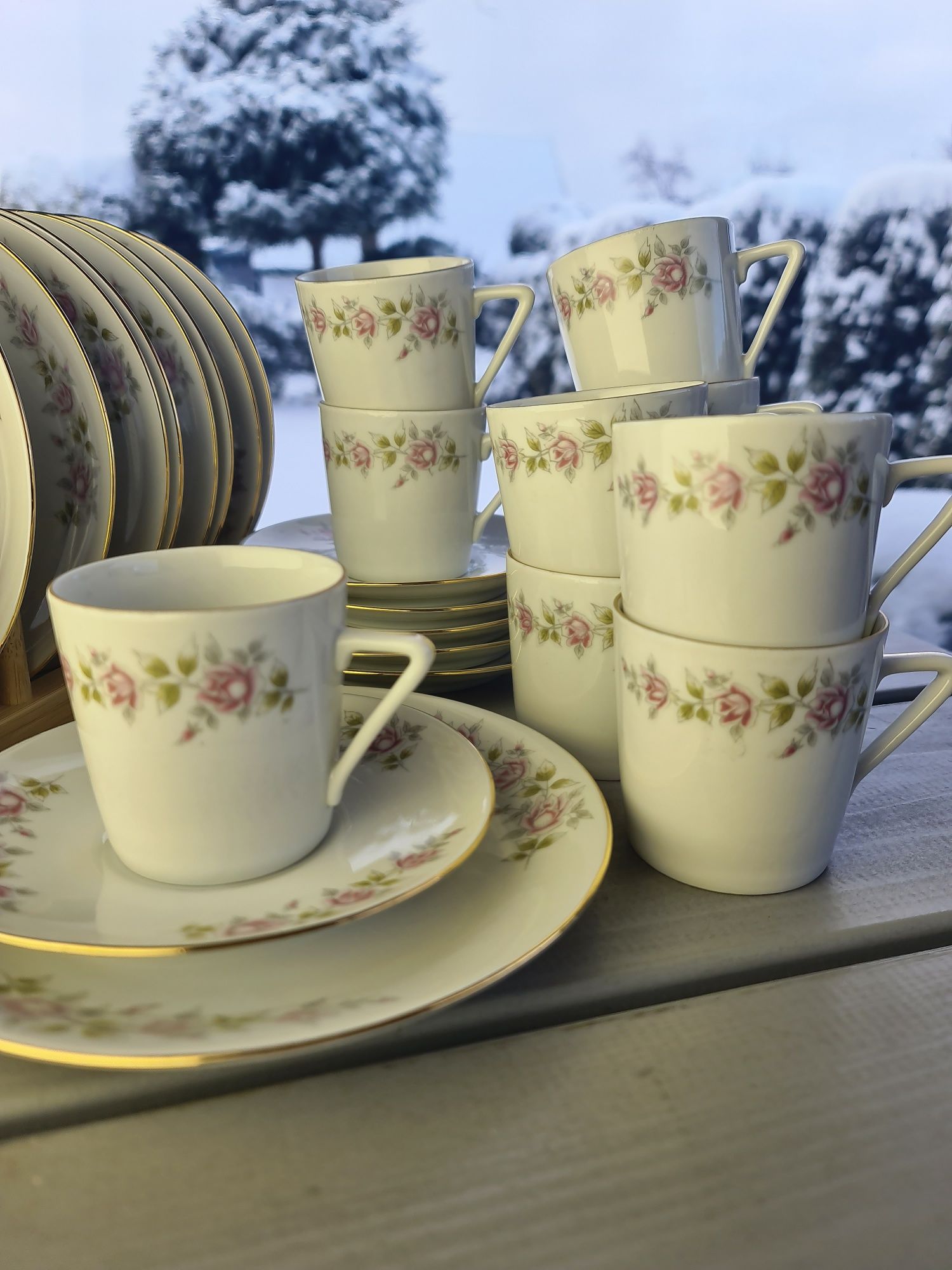 Porcelana Wałbrzych zestaw serwis kawa herbata