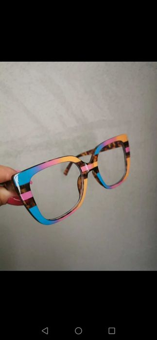 Blogerskie okulary damskie zerówki duże oprawki hit kolorowe