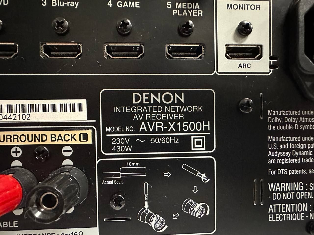AV Amplituner Denon avr x 1500, 145 Wat, WiFi, Bluetooth,HDMI USB 3D