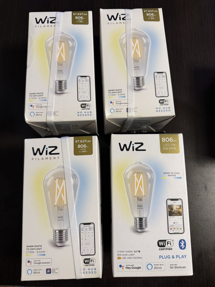 Żarówka LED E27 ST64 7W smart WiFi WiZ