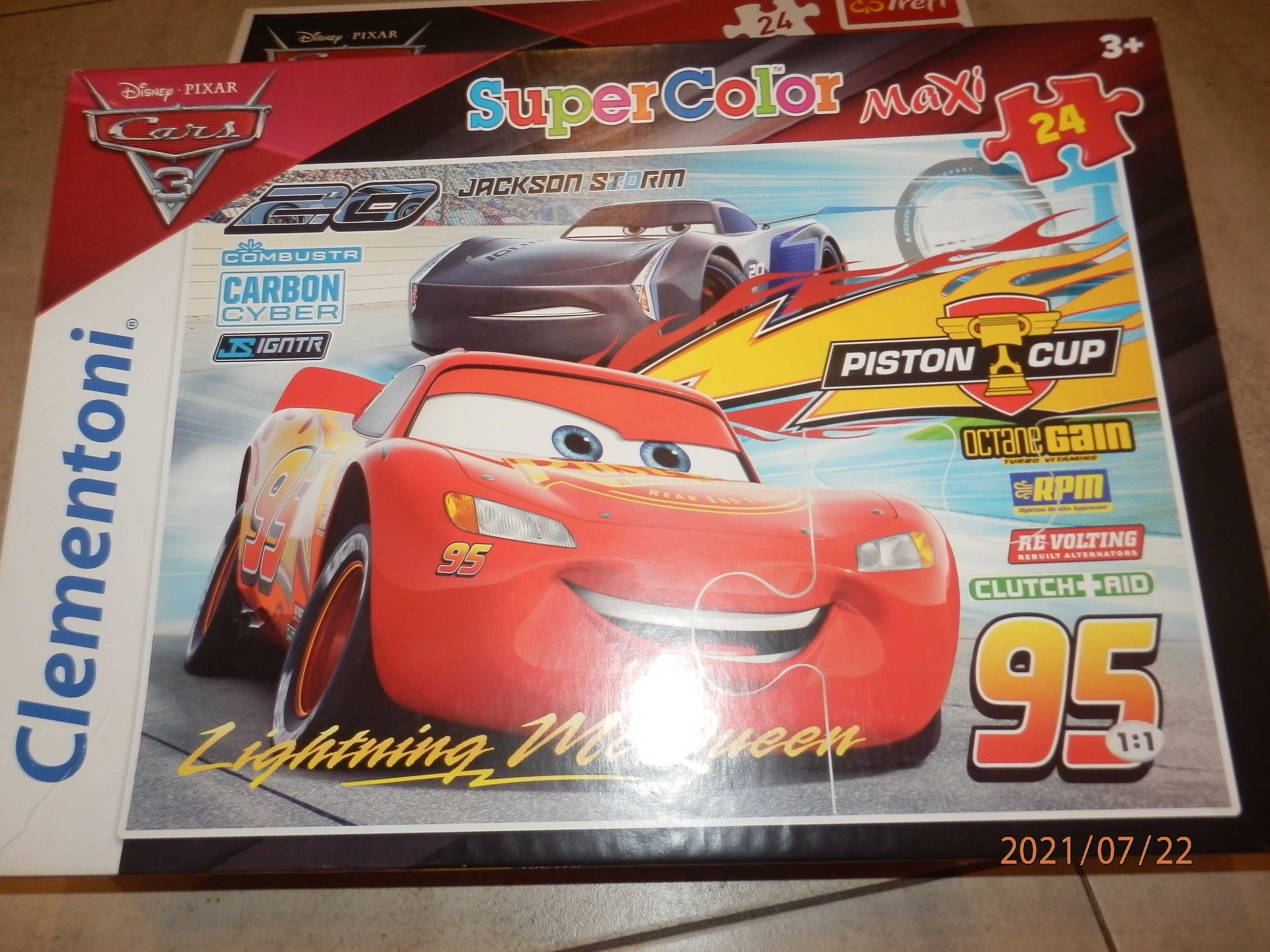 Puzzle Maxi 24-elementy, Puzzle samochodziki Cars McQueen  3w1