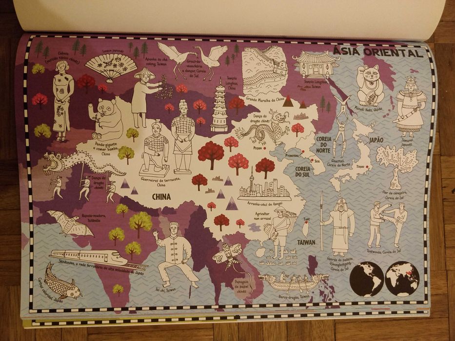 Livro para colorir Atlas do Mundo.