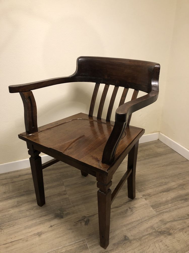 Cadeira de biblioteca de madeira vintage