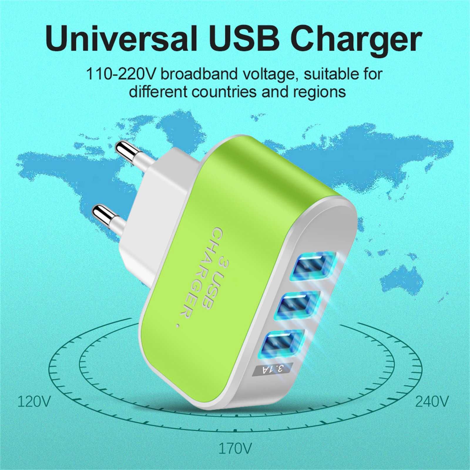 Carregador Universal 3 portas USB