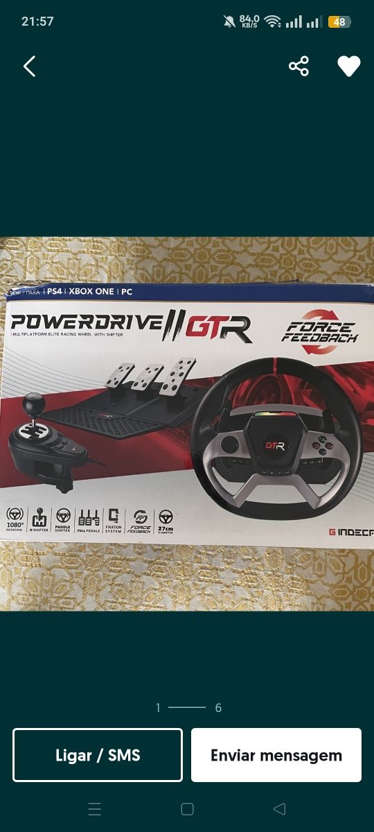 Vendo volante e pedais powerdrive2 gtr