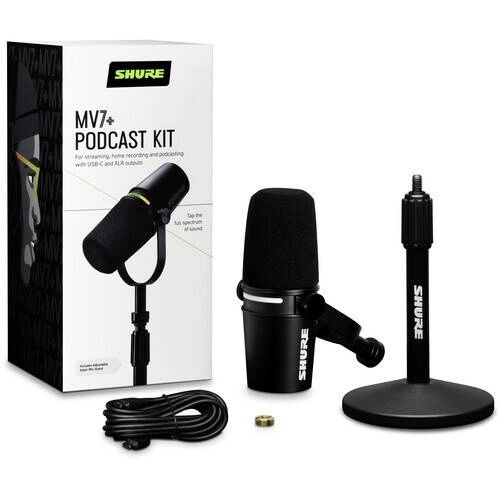 Mikrofon Shure MV7 +K-BNDL XLR/USB-C ze statywem