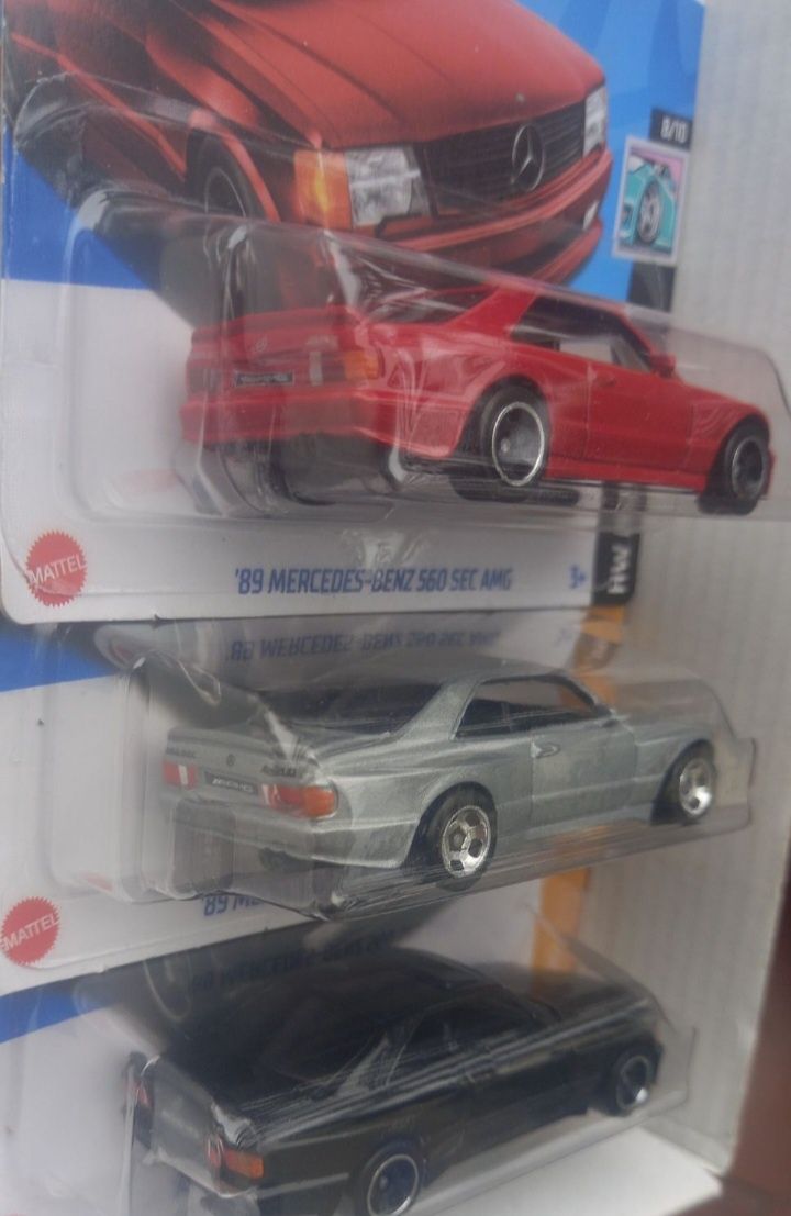 Conj 3 hot wheels 89 mercedes-benz 560 sec