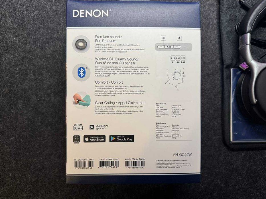 Повнорозмірні Hi-Res навушники Denon AH-GC25W aptX HD Bluetooth