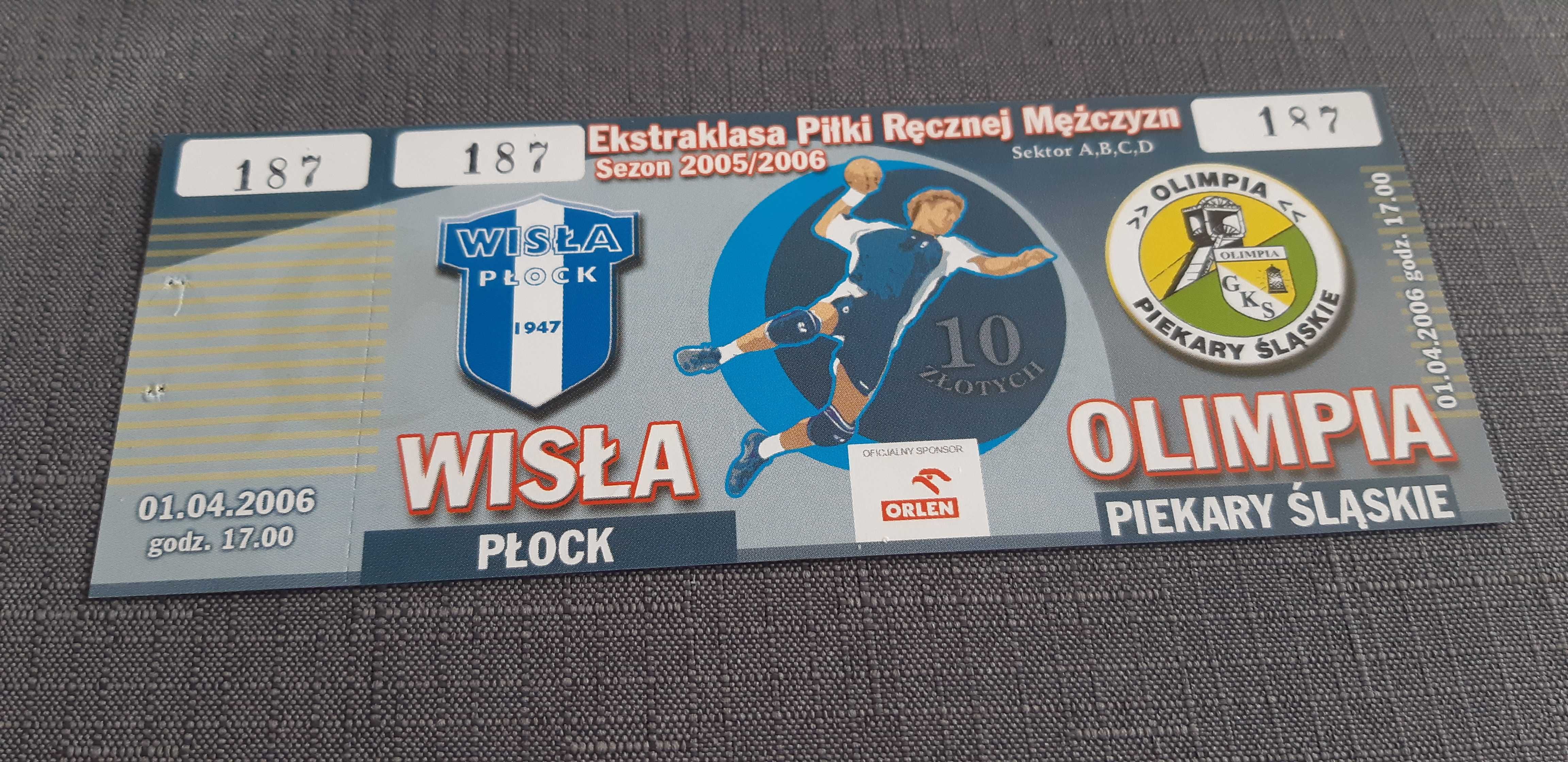 Bilet z meczu Wisła Płock-Olimpia Piekary Śląskie 01.04.2006