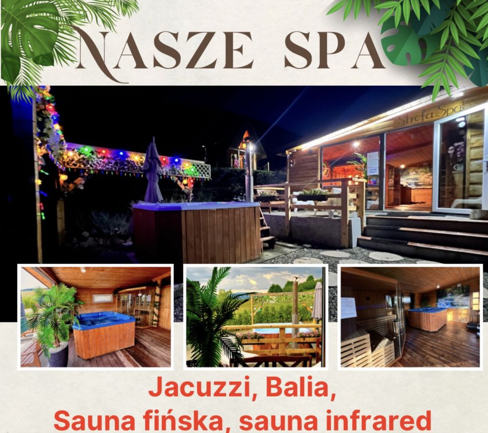 Góry dzieci atrakcje jacuzzi balia sauna grill domek plac zabaw basen