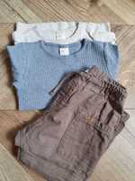 Zestaw r. 92 - 2 koszulki bawełna organiczna +spodnie sztruks