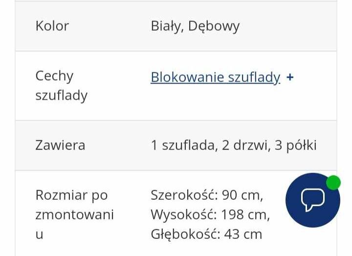 Witryna biała/dąb