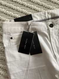 Białe spodnie Zara Men letnie bawełniane cienkie chinosy 42