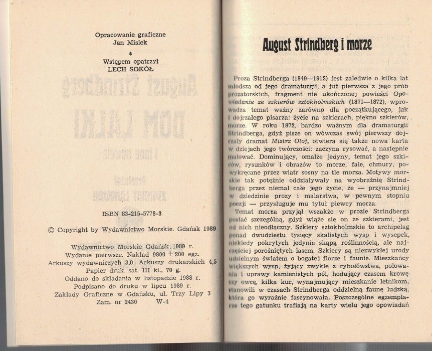 Dom lalki August Strindberg tł. Zbigniew Łanowski