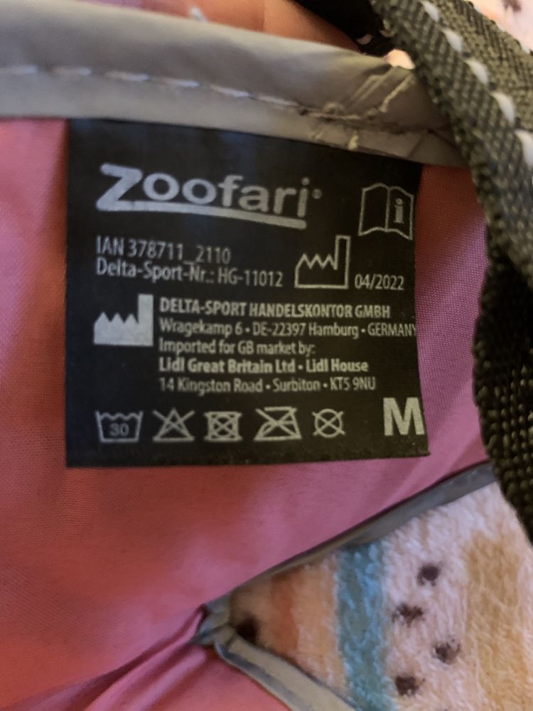 Nowe szelki dla psa różowo- czarne rozmiar M Zoofari