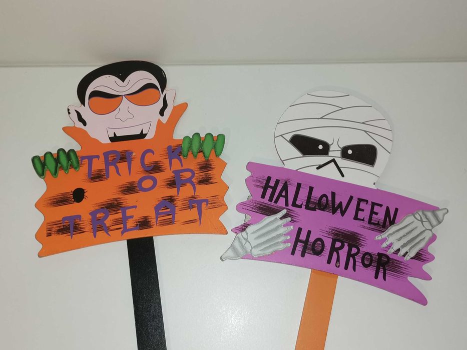 XL Ozdoby na piku, patyku - Halloween, Wampir Dracula, Mumia - horror