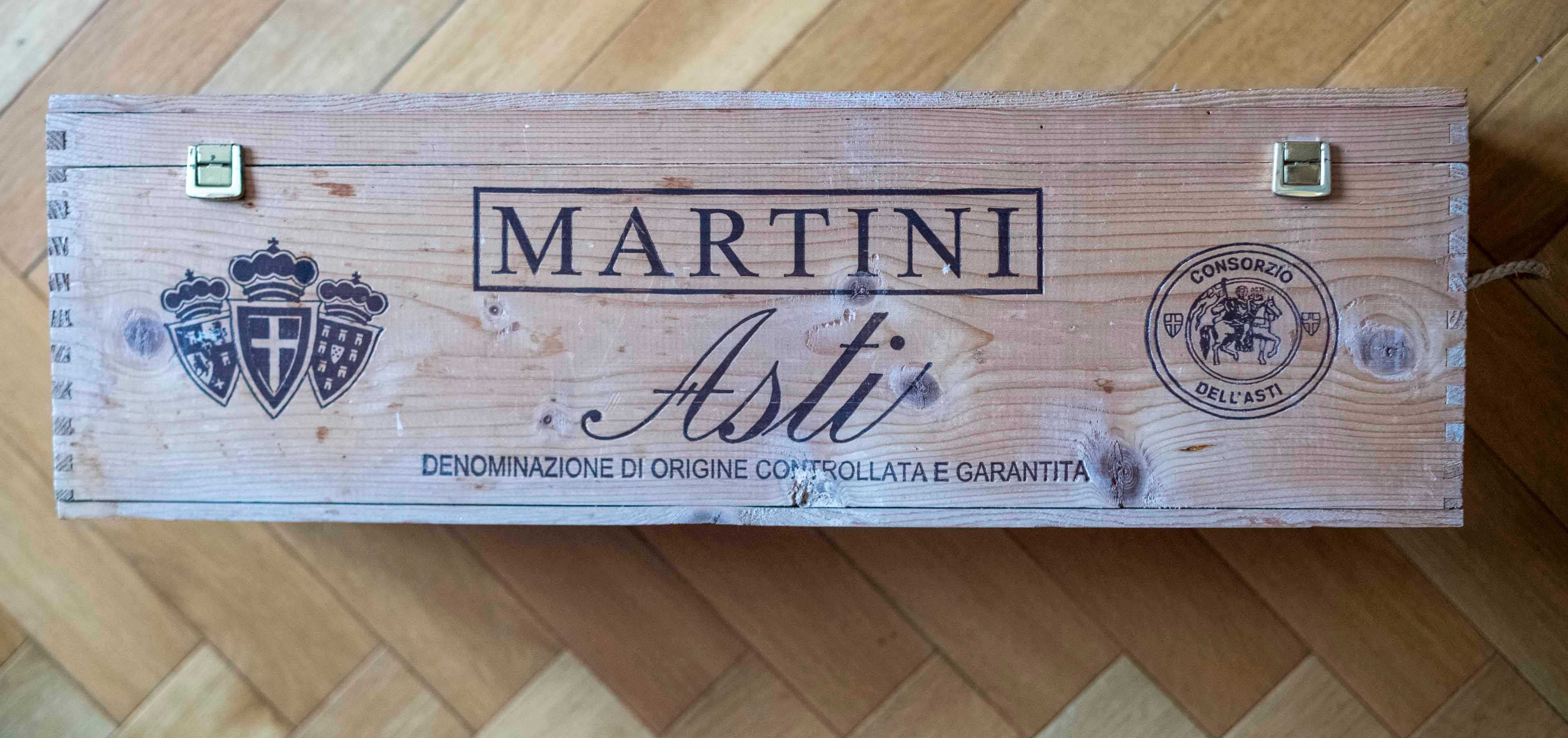 Skrzynka na Wino Martini Asti DOCG 6L Drewniana Kolekcjonerska Włochy