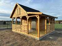 drewniany domek z antresolą domek z tarasem domek na działkę