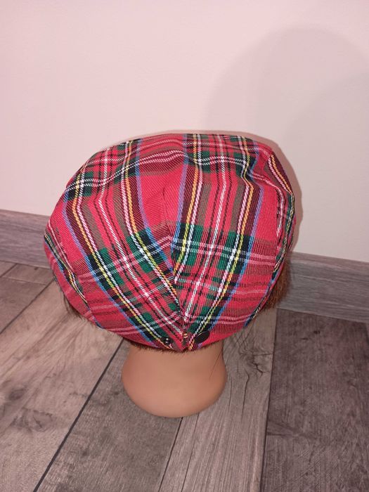 Kaszkiet męski szkocka krata one size 100% bawełna