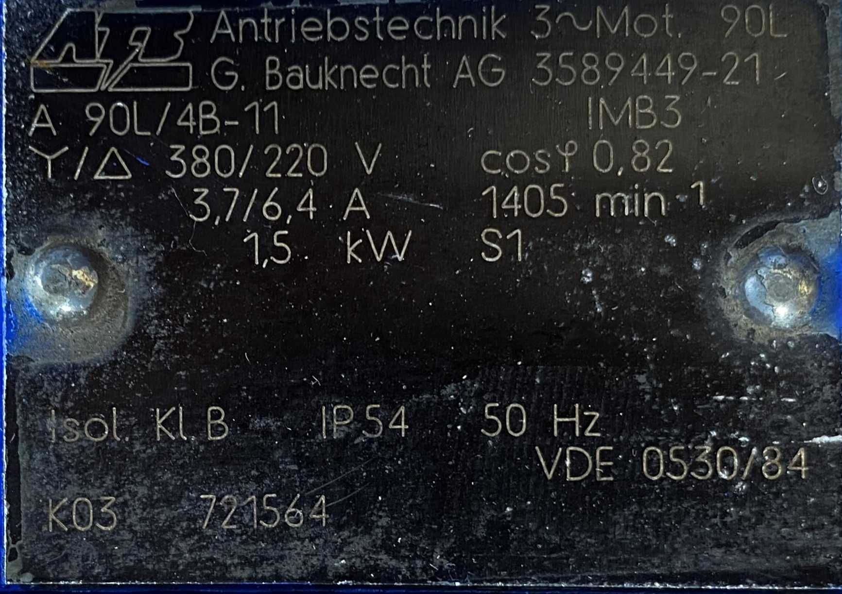 silnik elektryczny 1,5kW 1405obr. 3fazowy