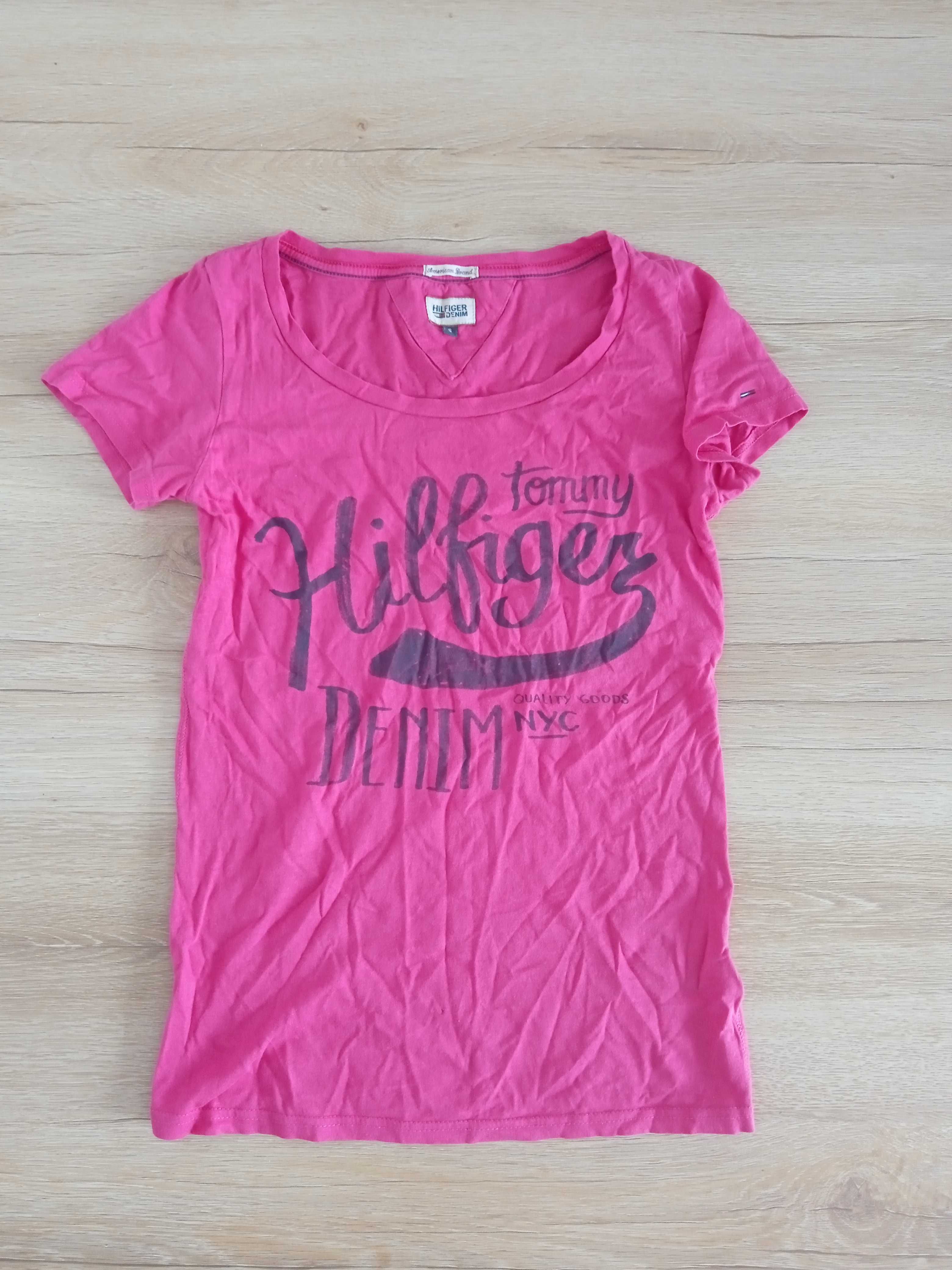 Oryginalny T-shirt koszulka Tommy Hilfiger Denim różowa